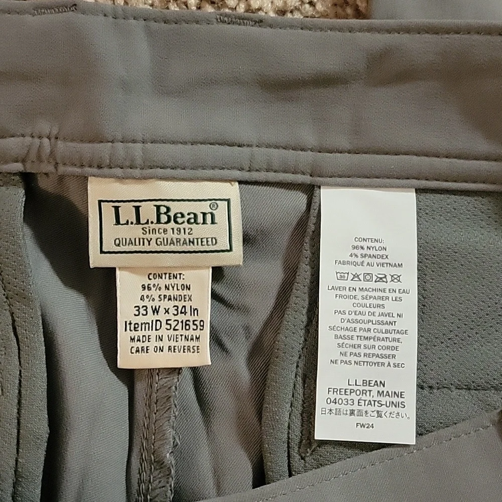NWT L.L.Bean Venture Stretch Pants, Size 33x34 - Picture 5 of 6